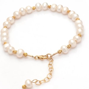 Bridal Pearl Bracelet: Gold-Filled Beaded Wedding Jewelry