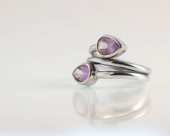 Purple Amethyst ring 925 Sterling Silver gemstone Ring | Etsy