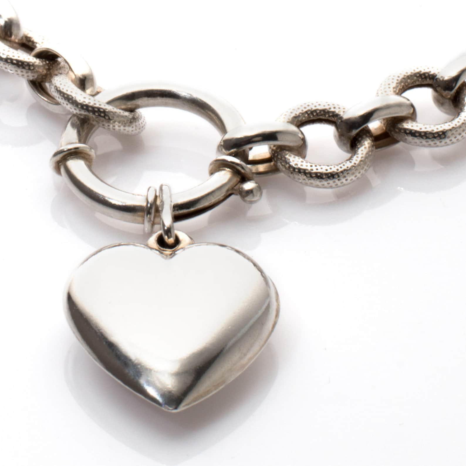Chunky Heart Toggle Necklace Sterling Silver Chain Necklace Etsy