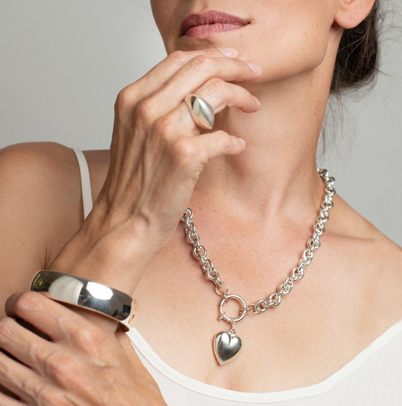 Hollow Silver Ring Geometric Ring Unusual Ring for Women Lightweight Big Ring Chunky Ring Boho Silver Ring Statement Ring