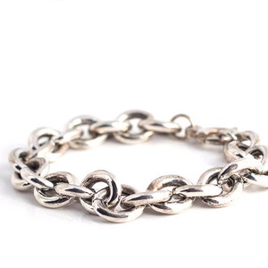 925 Sterling Silver Chunky Chain Bracelet Statement Bracelet - Etsy