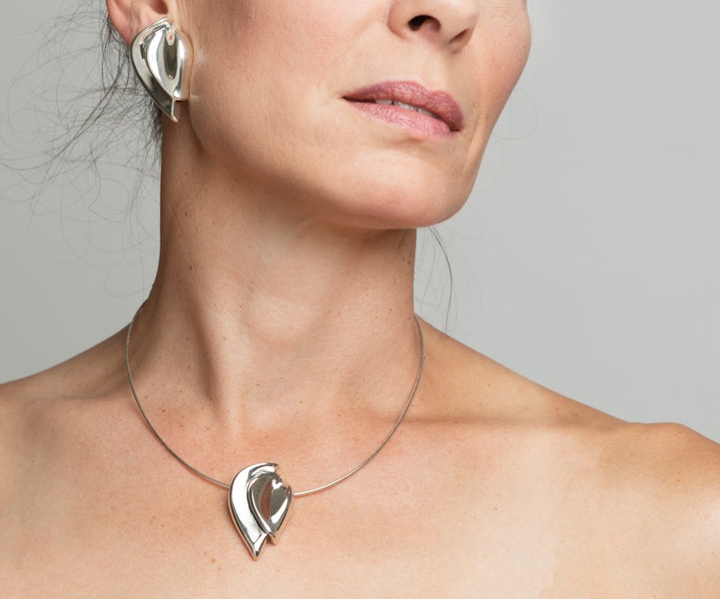Unique Sterling Silver Leaf Necklace For Women, Boho Everyday Necklace, Simple Necklace, Elegant Nature Necklace, Unique Leaf Jewelry image 3