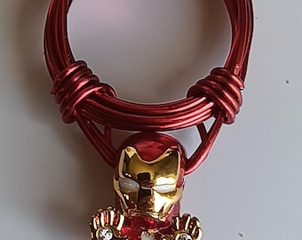 Iron Man Charm Ring/Marvel Avengers/Red and Gold Plated Finish