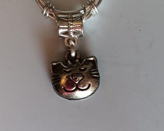 Whimsical Silver Cat/Charm Ring/Playful Feline Gift/Cat Lover Ring