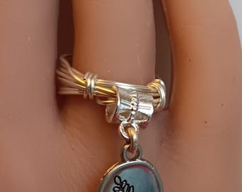 Silver Floral Charm Ring