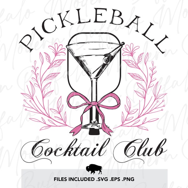 Pickleball Cocktail Club .svg, .eps, .png, Download