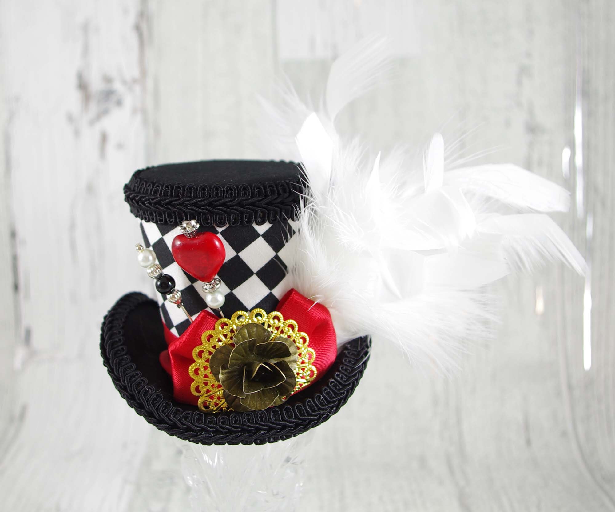 Queen of Hearts Red Black and White Harlequin Small Mini - Etsy