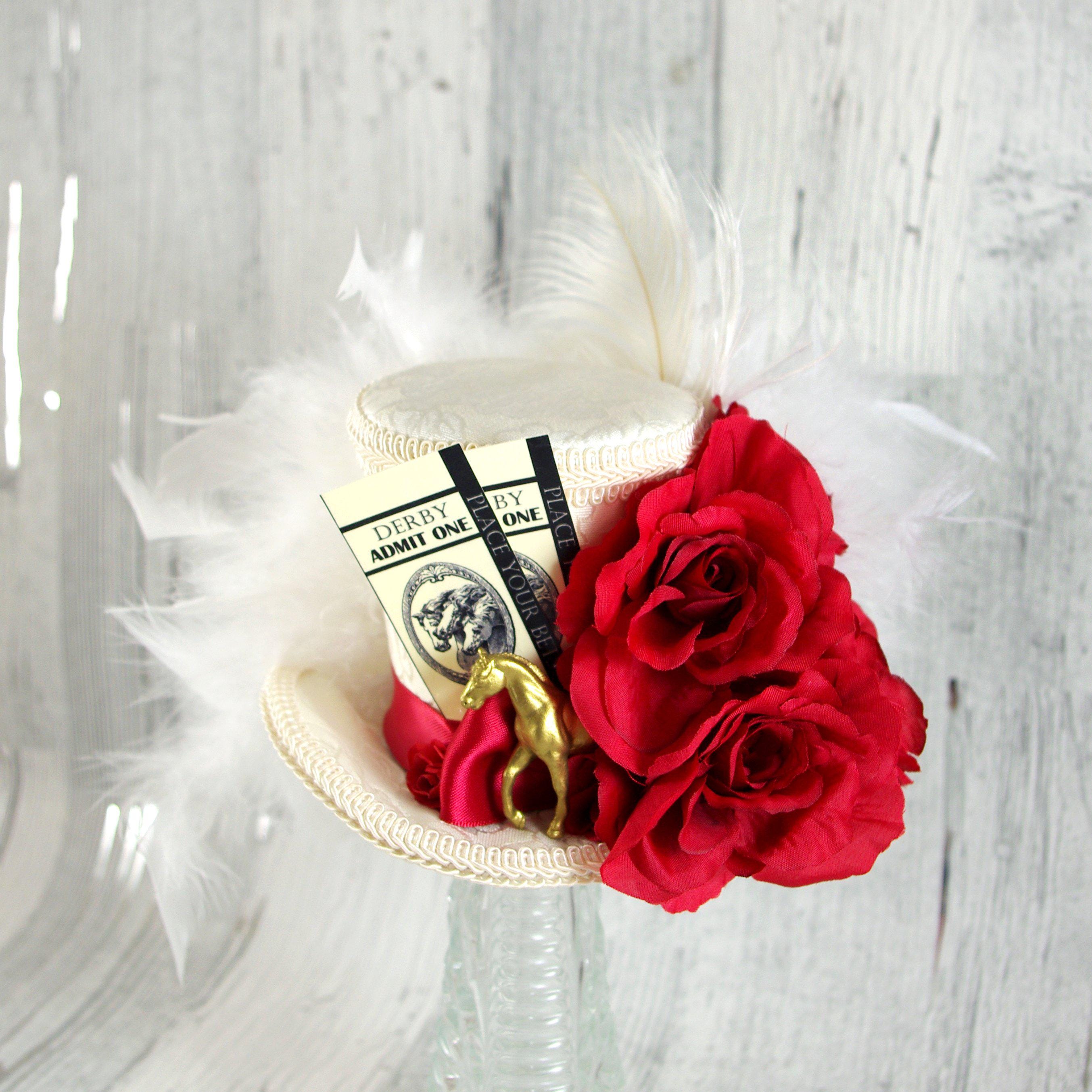 Red Rose Kentucky Derby Fascinator - Etsy display picture 1