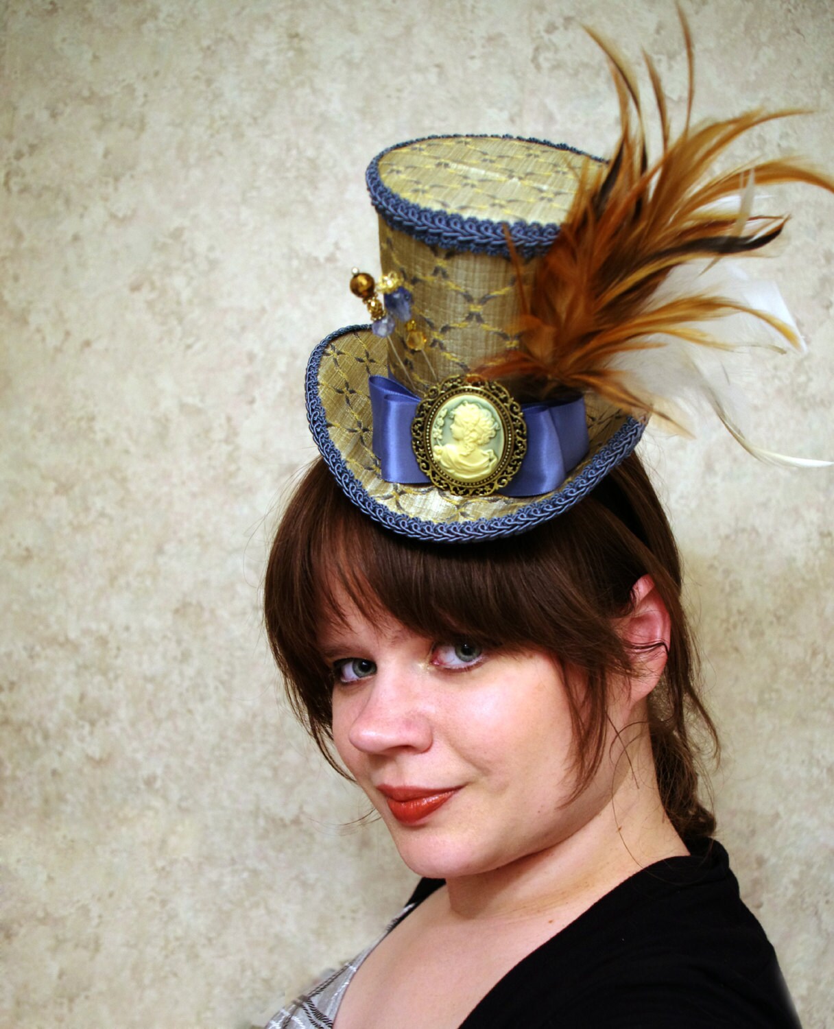 Mad Hatter Illustration Gold, Black, and Yellow Steampunk  display picture 1