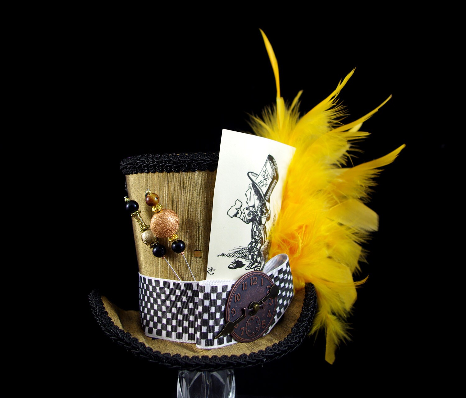 THIS BEAUTIFUL VINTAGE GOLD AND BLACK HAT IS SURE TO MAKE HEADS TURN. Bicorn Hat 22 main image 2