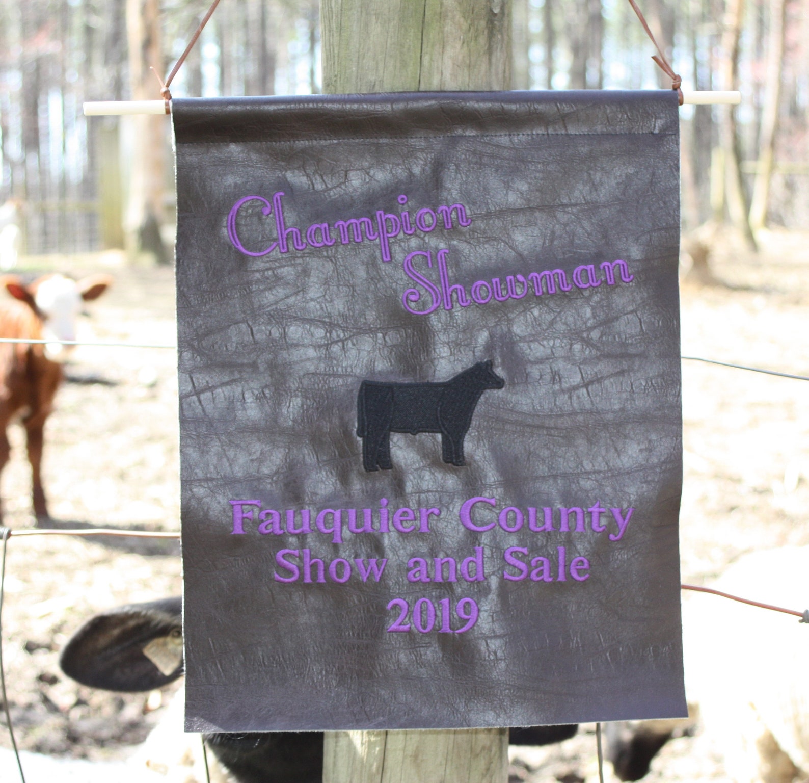 Livstock Show Award Leather Like Banner Custom Livestock | Etsy