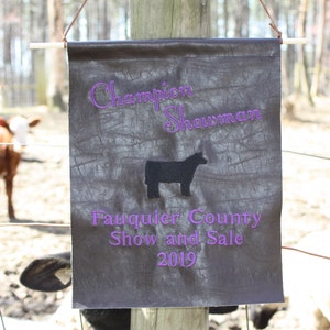 Livstock Show Award - Leather Like Banner - Custom Livestock Award - County Fair Award - Showmanship - Buyer Gift - Hog - Goat - Cow