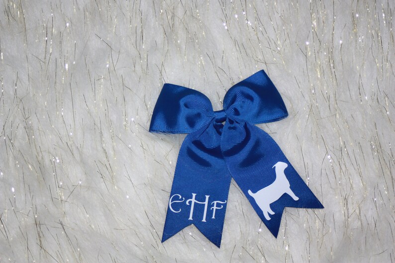Goat Hair Accessorie Monogrammed Heifer Hair Bow Show Bling Hair Bow Cattle Hair Barrette Livestock Shower Hair Tie