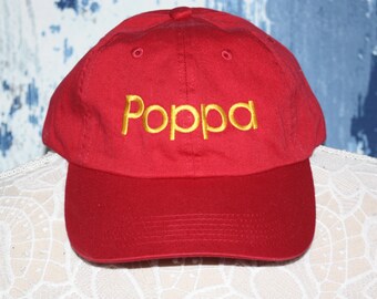 Poppa Custom Baseball Cap - Custom baseball hat - Embroidered custom hat - Grandparent Gift - Under 20