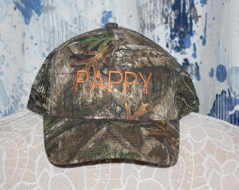Pappy Baseball Cap - Custom Camo Ball Cap - Custom Gift - Gift for Pappy - Custom Pappy gift - Camo Baseball Cap - Camo Gift - Trucker Cap