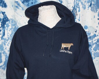 Sudadera con capucha personalizada de granja de vacas lecheras - Sudadera con capucha personalizada - Sudadera de granja de ganado - Sudadera de granja bordada