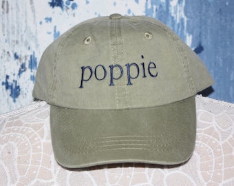 Embroidered Poppie hat - Custom Poppie baseball cap - Embroidered baseball hat - Grandparent baseball cap - Poppy gift - Custom Gift