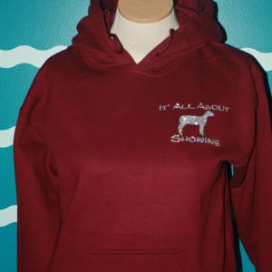 Show lamb hooded sweatshirt Livestock show girl hoodie sweatshirt show lamb sweatshirt Livestock show sweatshirt plus size shirt image 1