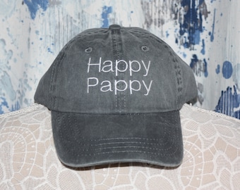 Gorra de béisbol para abuelos - Gorra de béisbol Happy Pappy - Regalo del día del padre - Regalo de Pappy - Anuncio de bebé