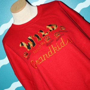 Grandparents Shirt Wild About My Grandkids Embroidered Hooded Sweatshirt Personalized Grandkids Names Shirt Grandkids GIft image 2