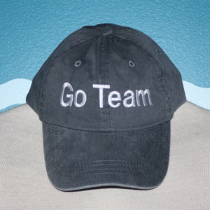Go Team Baseball Cap - Team Spirit Ball Cap- Embroidered Baseball Cap ...