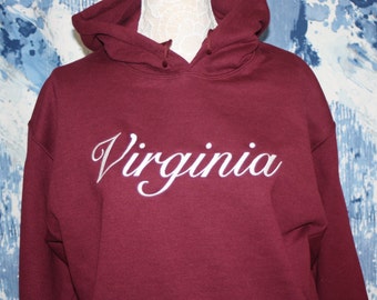 State Hooded Sweatshirt - California Hoodie Sweatshirt - Custom Embroidered Hooded Sweatshirt - Custom Embroidery - Design your own Shirt