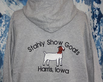 Sudadera con capucha de granja de cabras - Sudadera con capucha personalizada - Sudadera con capucha de granja de cabras - Sudadera de granja bordada