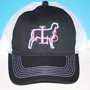 Monogram Baseball Hat - Show Sheep Monogrammed Cap - Embroidered Livestock Lamb Shower Ball Cap - Personalized Embroidered Sheep Hat