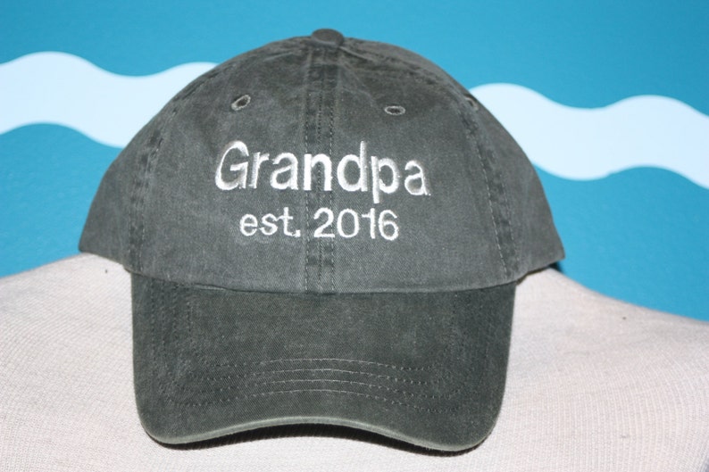Grandpa baseball hat Grandpa est hat Grandpa to be gift Baby Announcement gift New Grandpa baseball cap grandpa baseball cap image 1