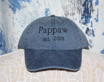 Gorra de béisbol de Pappaw and Year - Gorra de abuelo - Regalo para anunciar un bebé - Gorra de béisbol nueva - Gorra de béisbol de Pappaw