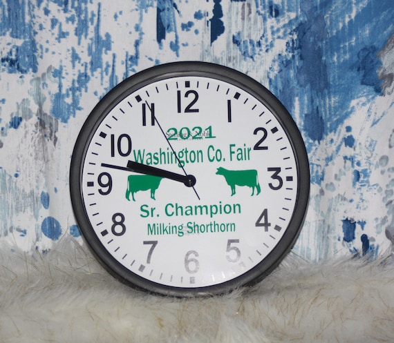 Livestock Shower Award - Livestock Wall Clock - Custom Barn Award - Livestock shower - Livestock gift - Cow Wall Clock - County Fair Awards