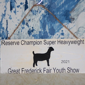Custom Livestock Award - Livestock shower - Livestock gift - Wooden Plack Show Award - Barn Gift - White Wash - Buyers Gift Custom - Goat