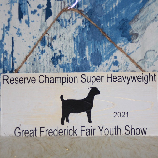 Custom Livestock Award - Livestock shower - Livestock gift - Wooden Plack Show Award - Barn Gift - White Wash - Buyers Gift Custom - Goat