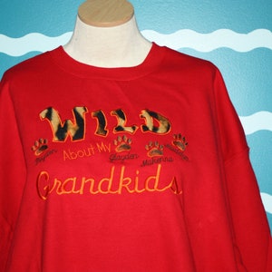 Grandparents Shirt Wild About My Grandkids Embroidered Hooded Sweatshirt Personalized Grandkids Names Shirt Grandkids GIft image 1