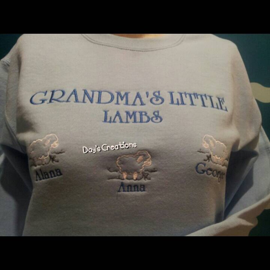 Grandma Sweatshirt Grandparent Custom Embroidered Sweatshirt - Etsy