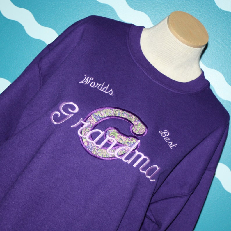 Embroidered Grandma Sweatshirt World's Best Grandma Etsy