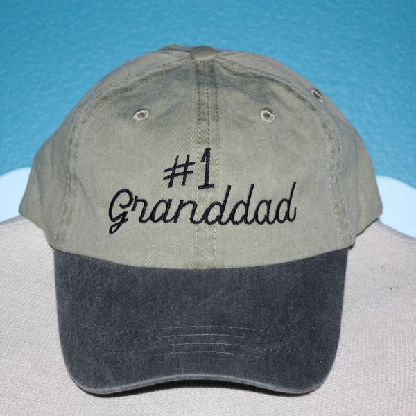 Granddad Baseball Cap - Embroidered Hat - Custom Ball Cap - Number 1 Granddad Hat - Custom Embroidery - Granddad Gift - Grandparents Day