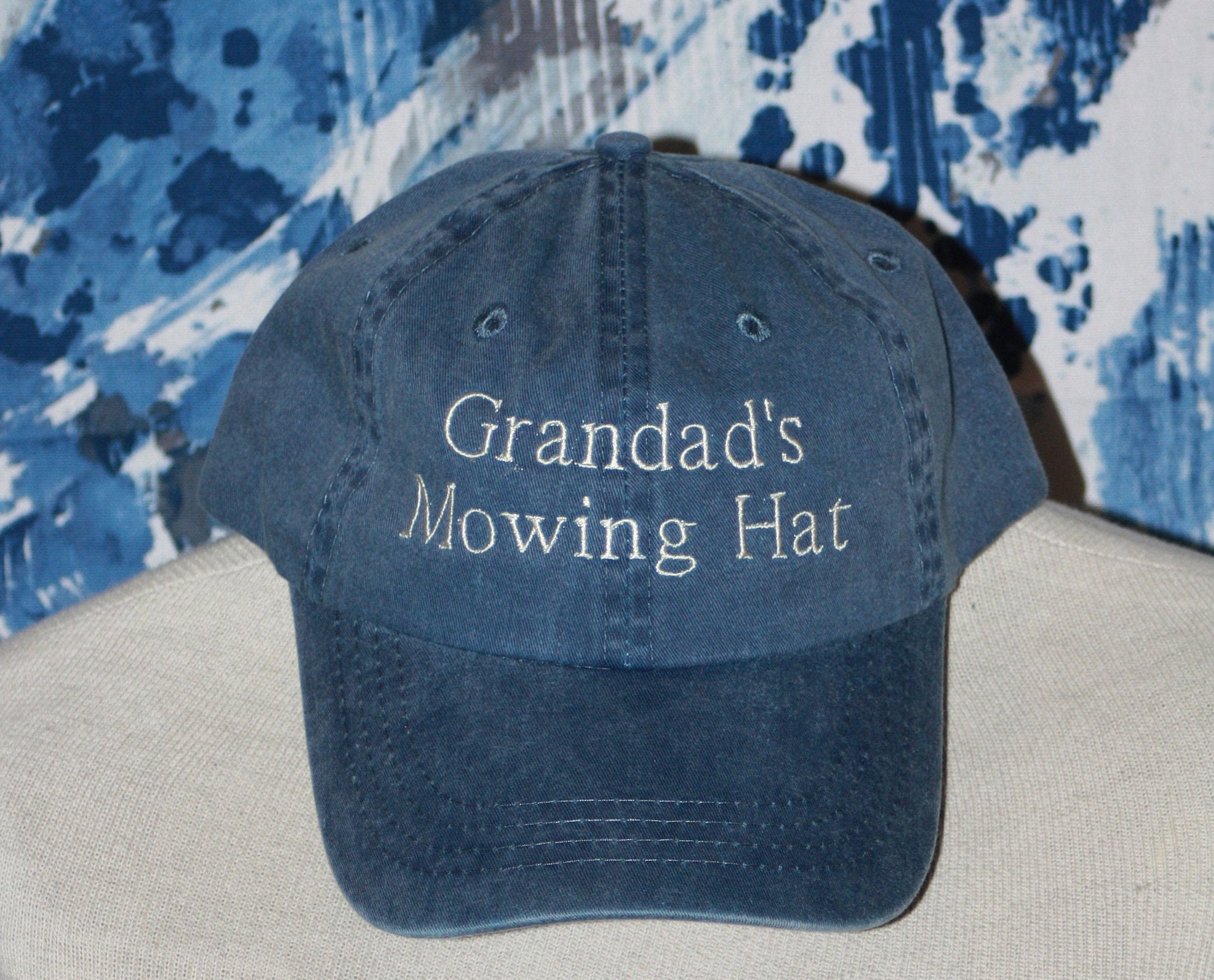 Grandad Mowing Embroidered Baseball Hat Custom Ball Cap Grandad Gift  Father's Day Gift Under 20 Grandparent Grass Mowing Hat 