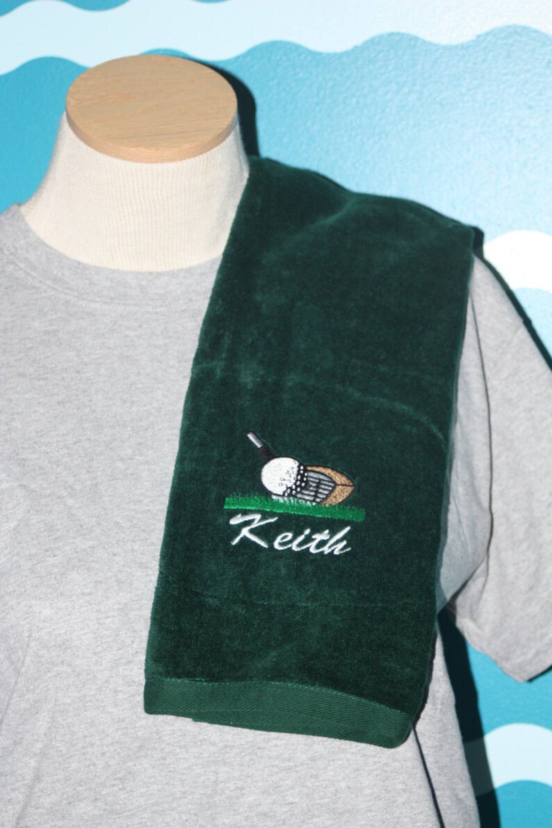 Toalla de golf personalizada Regalo de golf personalizado Toalla de golf bordada Papá de golf Regalo para él imagen 1