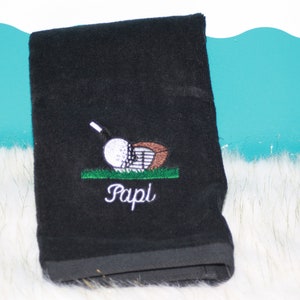 Papi Golf Towel - Custom Golf Gift  - Embroidered Golf Towel - Golf Papi - Gift for Him - Gift Under 20 -