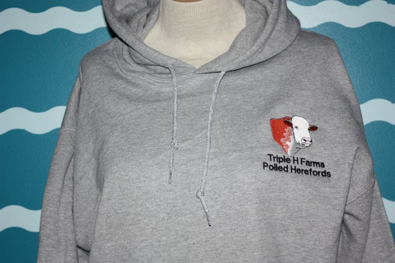 Custom Hereford Farm Hooded Sweatshirt Personalized Hoodie Etsy