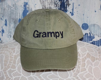 Grampy Custom Baseball Cap - Custom Grampy baseball hat - Embroidered custom hat - Fadded Basebase Ball Cap