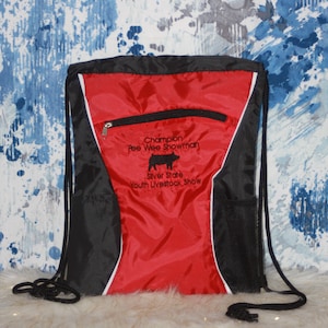 Pig Livestock Show Award - Cinch Draw String Bag - County Fair Show Awards - Buyers Gift for Hog Livestock Show -
