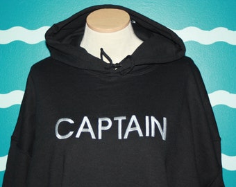 Custom Captain Embroidered Hooded Sweatshirt - Boat Captain Wear - Boat Owner
