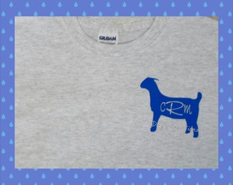 Monogrammed goat shirt - goat kid monogrammed t-shirt - custom goat shirt