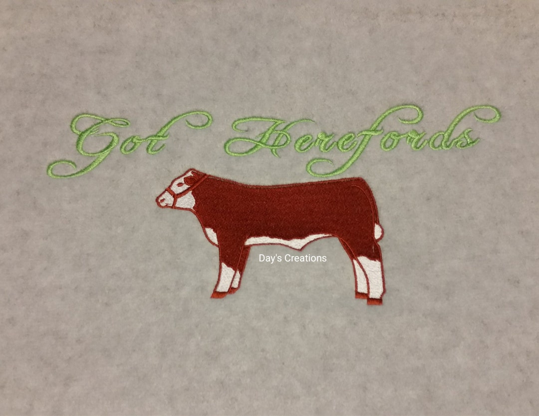 Embroidered Hereford Sweatshirt Got Herefords Hooded Embroidered Sweatshirt Hereford Steer