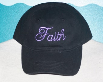 Embroidered Faith Baseball hat - Custom Faith baseball cap - Embroidered hat