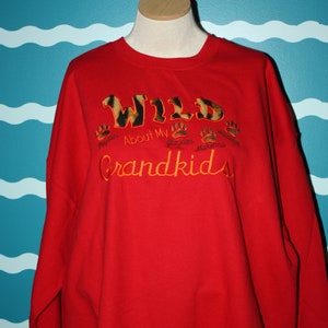 Grandparents Shirt Wild About My Grandkids Embroidered Hooded Sweatshirt Personalized Grandkids Names Shirt Grandkids GIft image 3