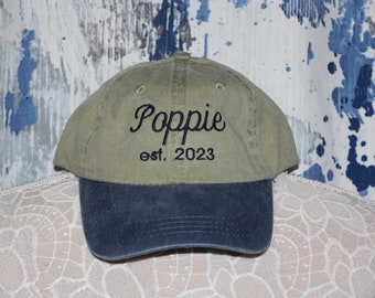 Sombrero Poppie - Gorra de béisbol Poppie bordada personalizada - Gorra de béisbol del abuelo - Regalo de amapola - Regalo personalizado