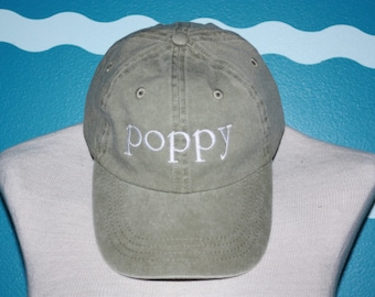 Embroidered poppy hat - Custom poppy baseball cap - Embroidered baseball hat - Grandparent baseball cap - Poppy gift - Custom Gift